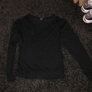 Black sweater with lace